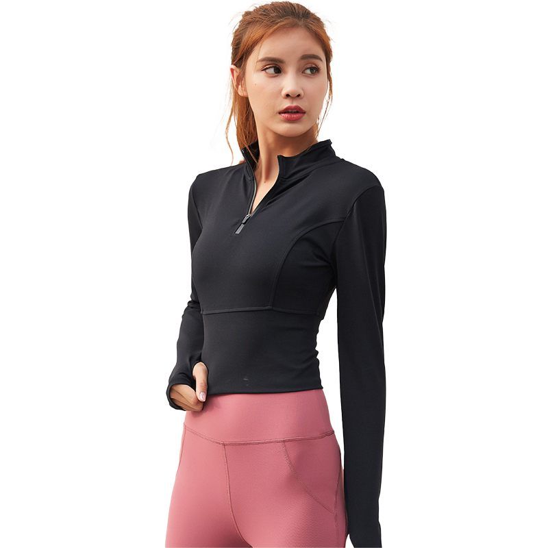 Yoga Tight Shirts with Half Front Zip