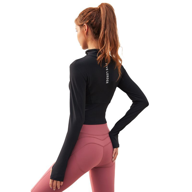 Yoga Tight Shirts with Half Front Zip