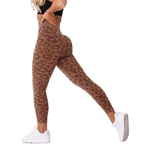 Leopard-Print Seamless Hip-Lifting Leggings